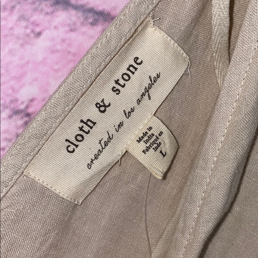 Anthropologie Cloth & Stone 100% Linen jumpsuit L - Picture 3 of 8